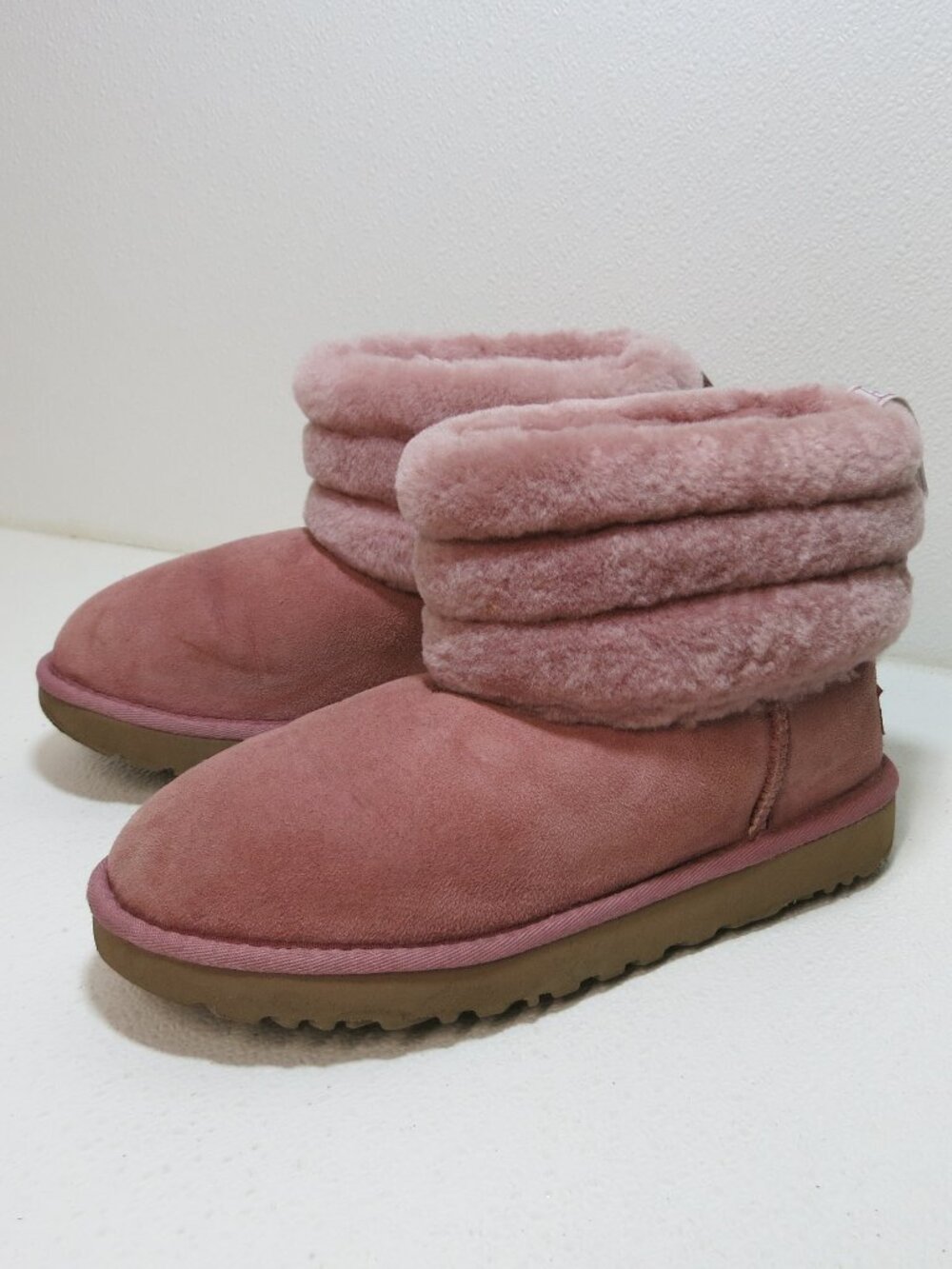 UGG Australia Classic Mini Fluff Quilted Suede Boots Women's Footwear Sz 8